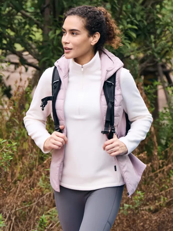 Women's Outdoor Quilted Hooded Vest sold by Baleaf