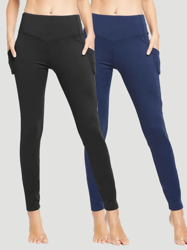 Yoga High Waisted Pocket Brushed Sense Leggings (2 Pack) sold by Baleaf