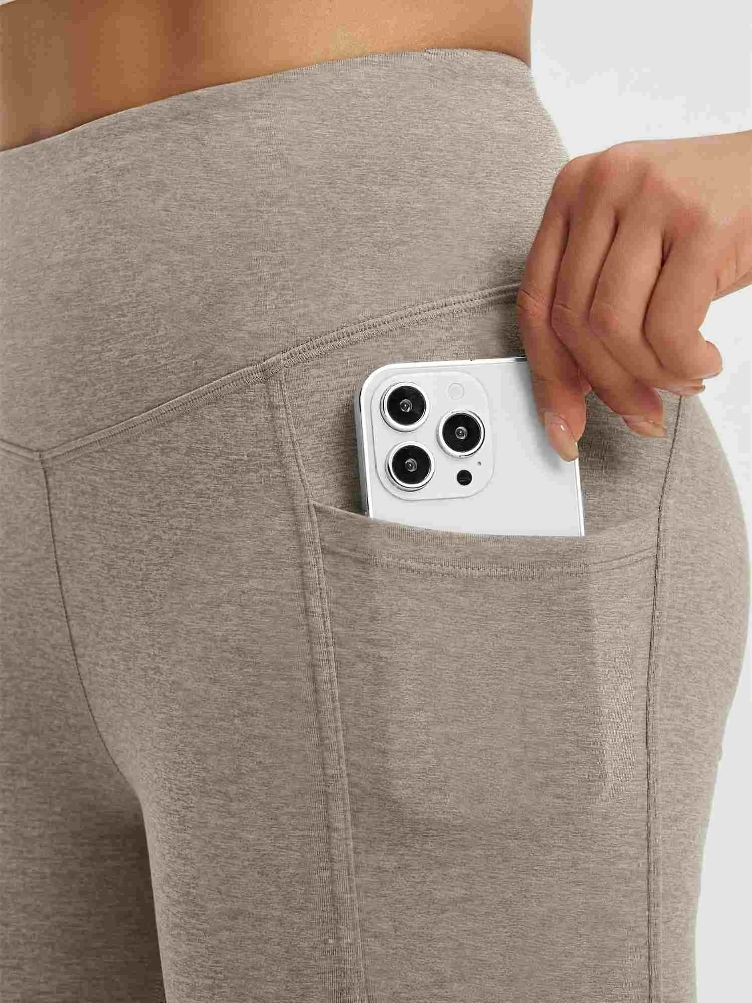 Women’s Yoga Floral Fleece High-Waisted Flared Pants sold by Baleaf product image thumbnail 4
