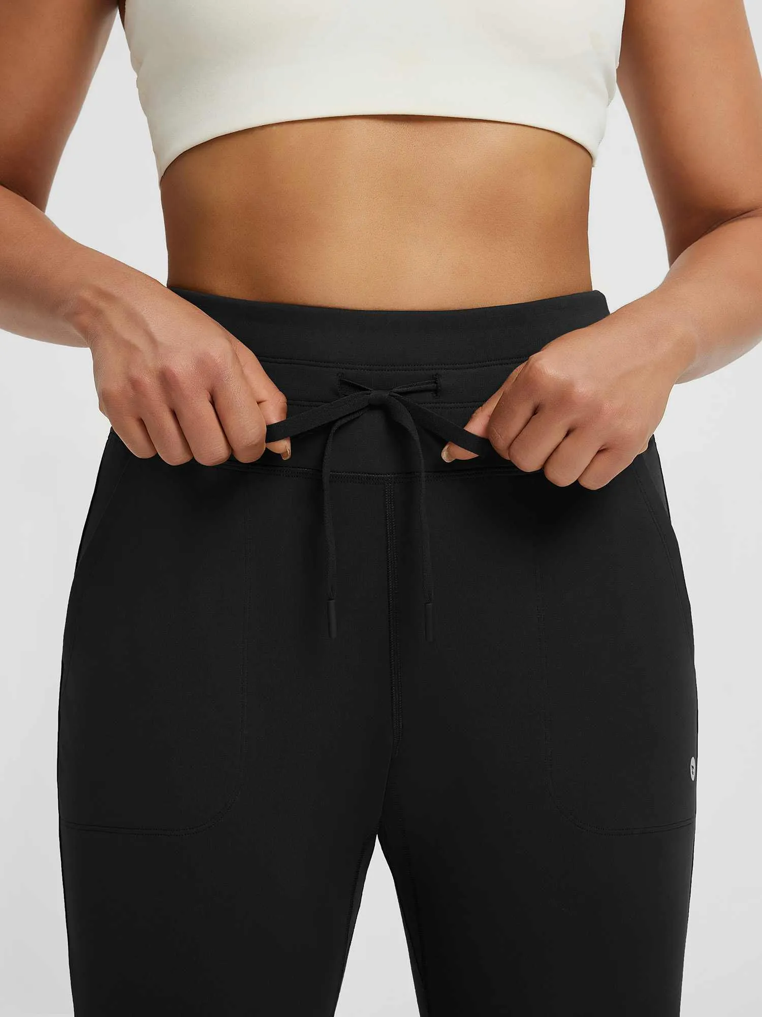 Women’s Yoga Cuffed Fleece High-Waisted Leggings sold by Baleaf product image thumbnail 3