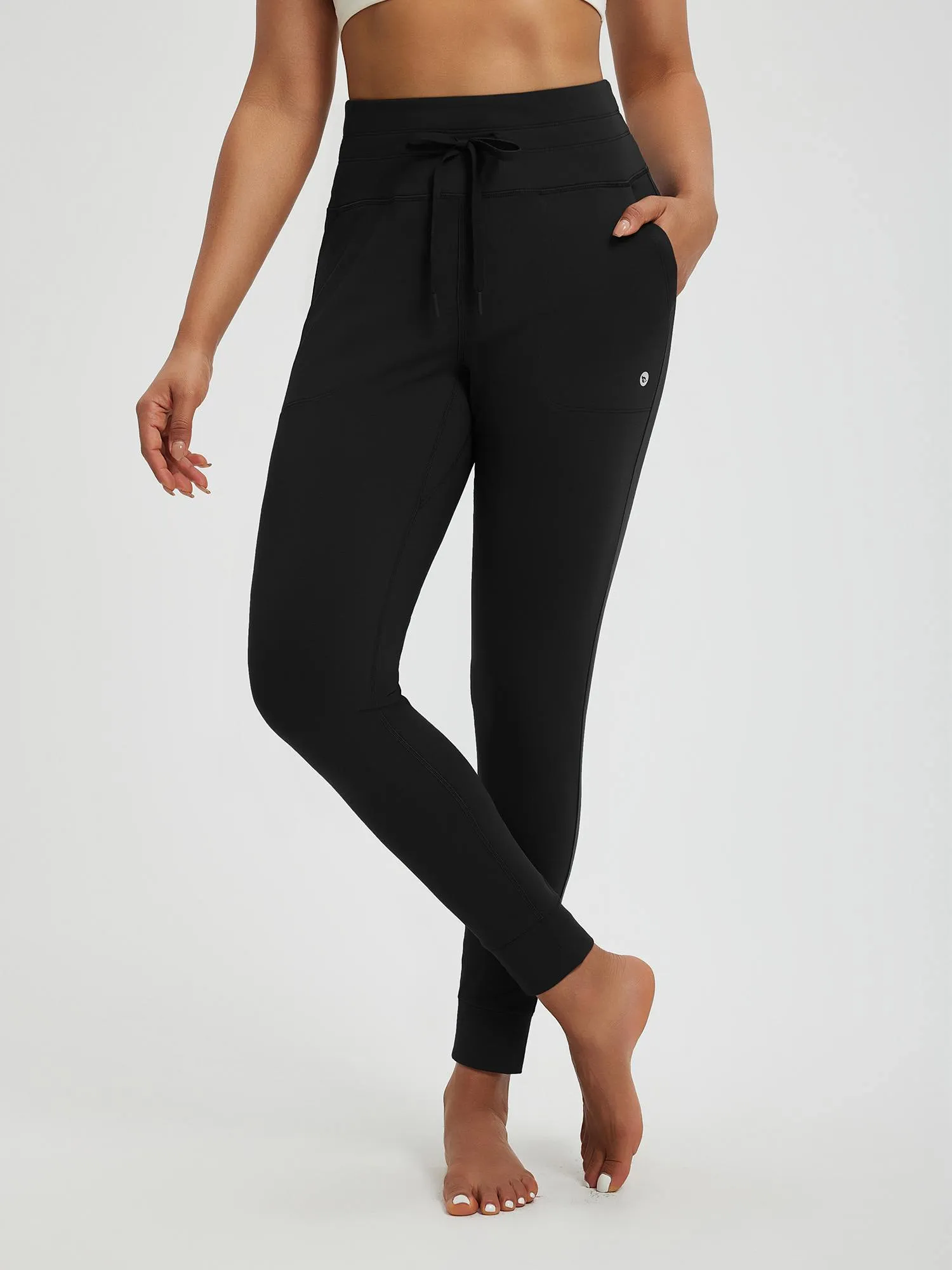 Women’s Yoga Cuffed Fleece High-Waisted Leggings sold by Baleaf product image thumbnail 2