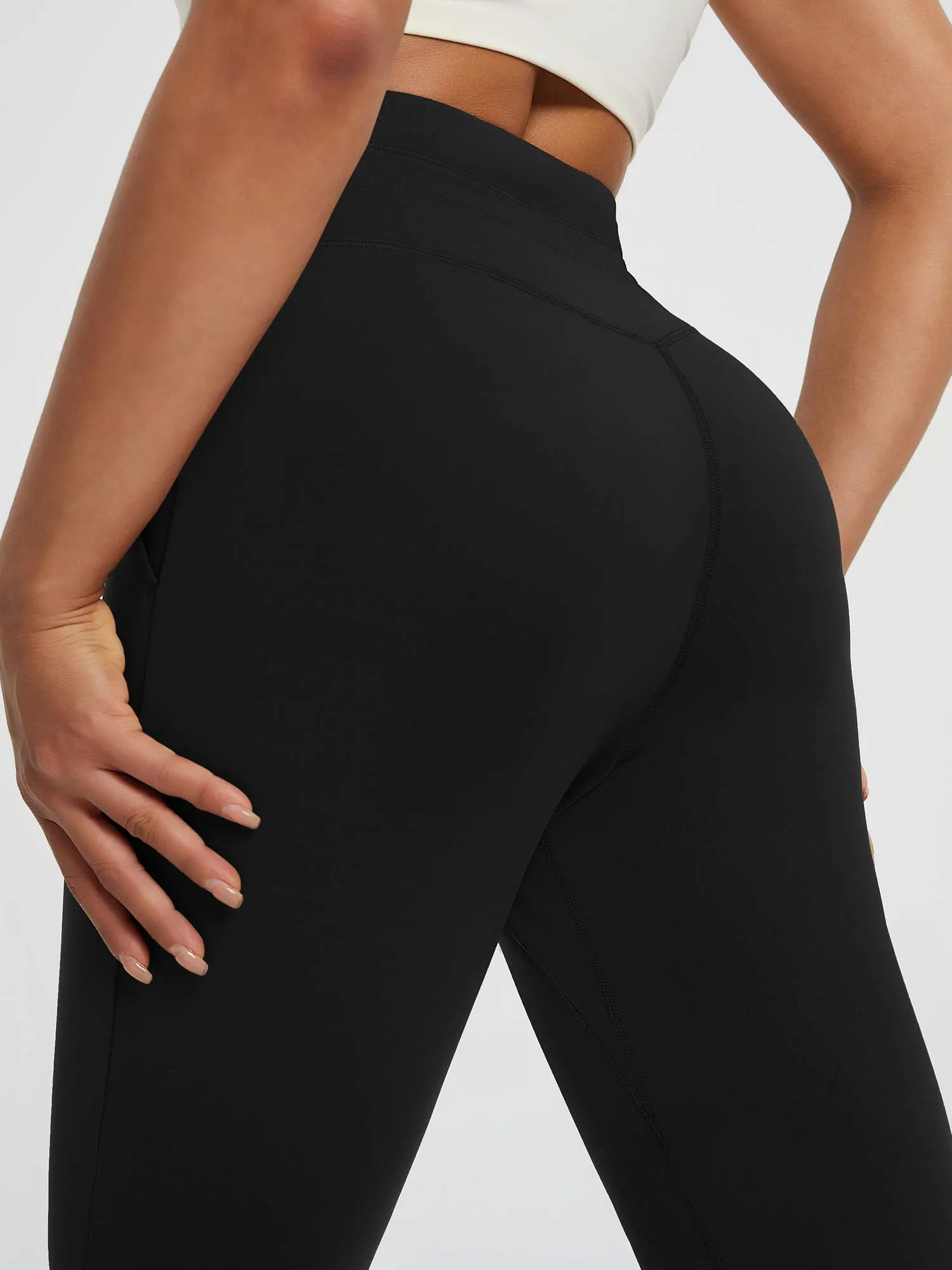 Women’s Yoga Cuffed Fleece High-Waisted Leggings sold by Baleaf product image thumbnail 5