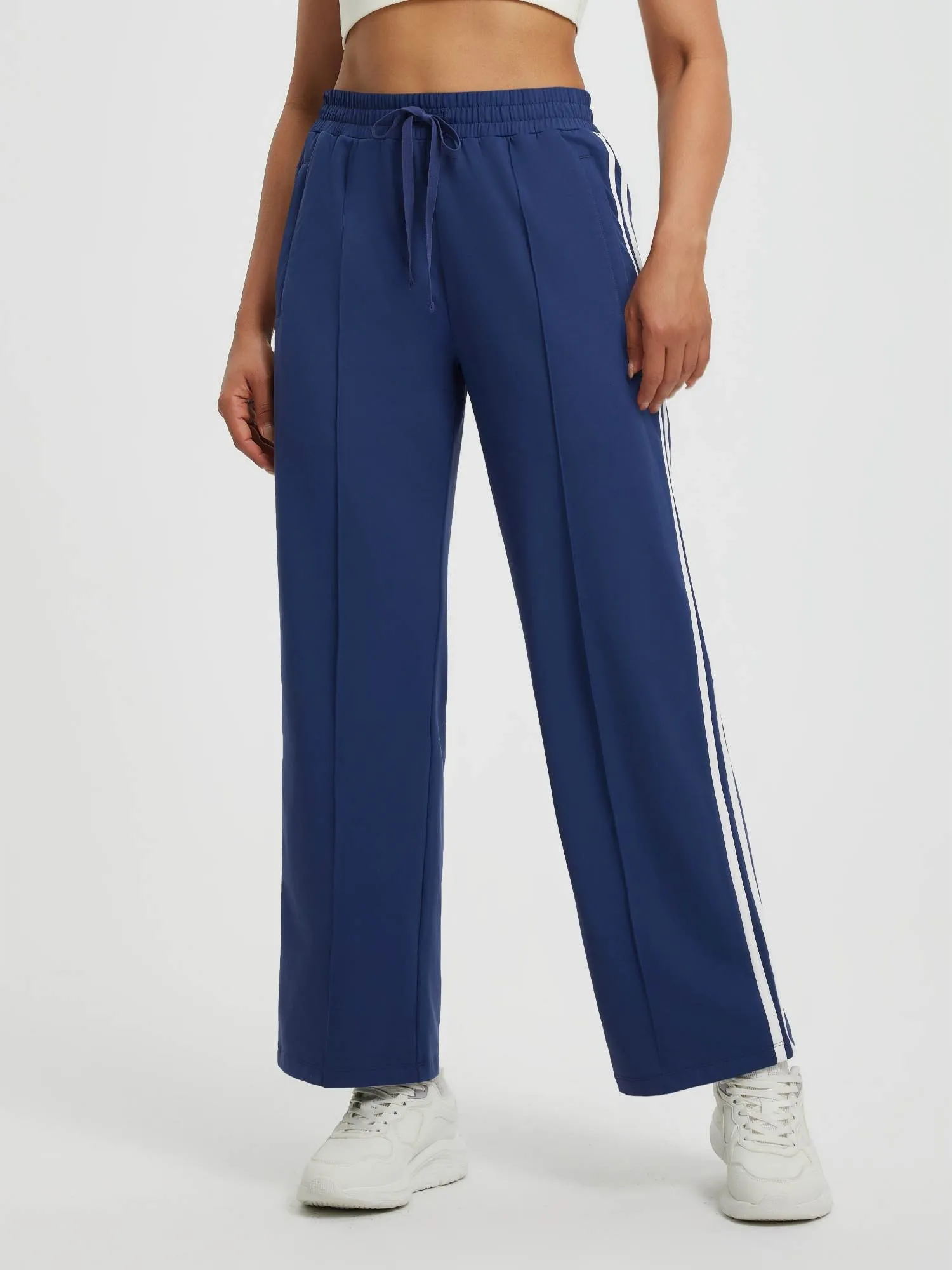 Women’s Running Side-Panel Contrast Fleece Straight-Leg Pants sold by Baleaf