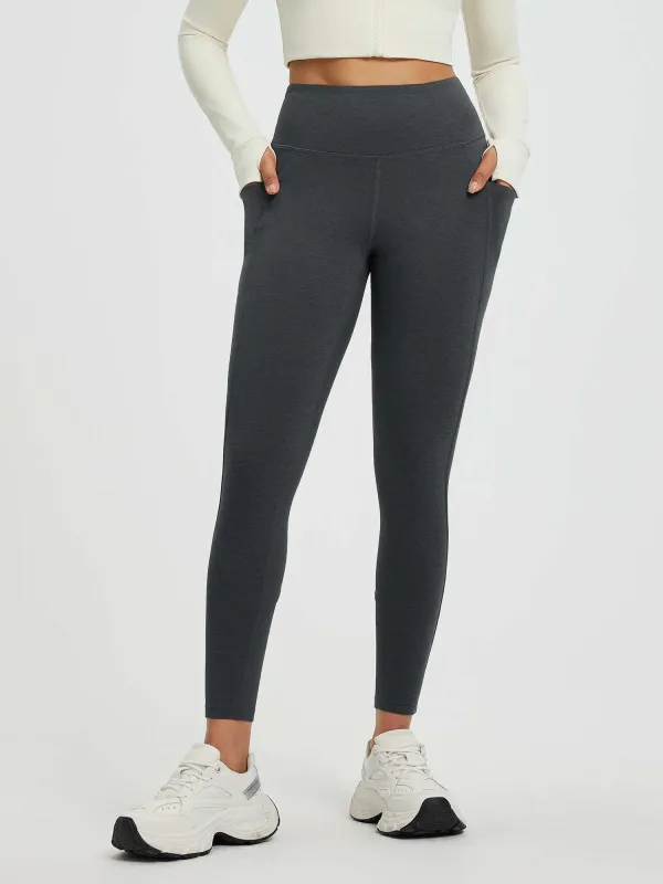 Women’s Yoga Floral Fleece High-Waisted Leggings sold by Baleaf