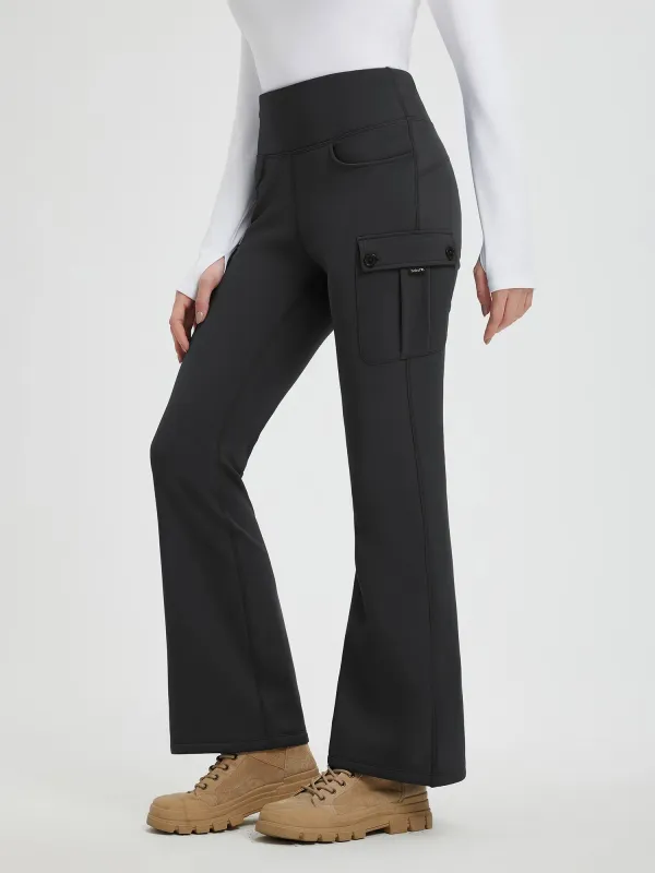Women’s Outdoor Thick Fleece Slightly Workwear Flared Pants sold by Baleaf