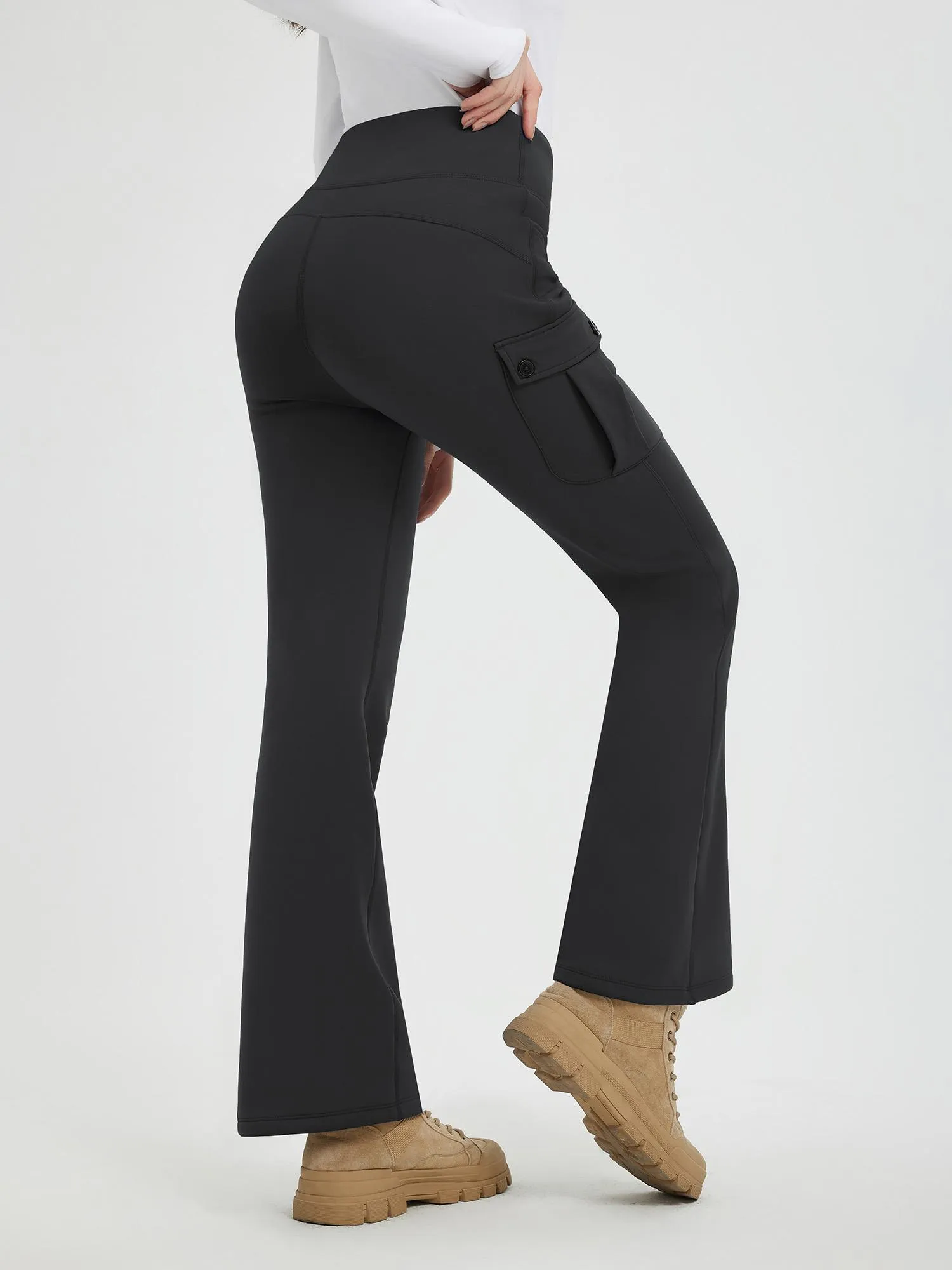 Women’s Outdoor Thick Fleece Slightly Workwear Flared Pants sold by Baleaf product image thumbnail 5