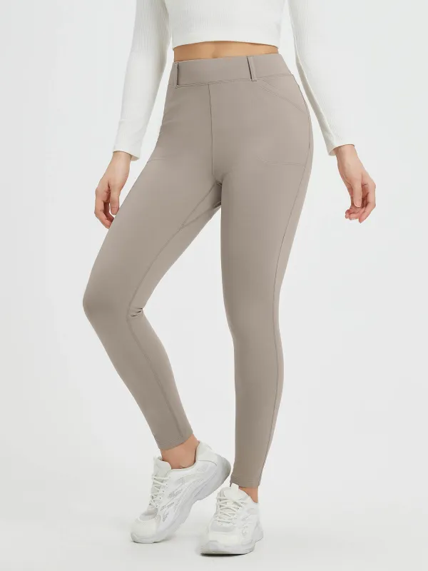 Women's Yoga Streetwear Multi-Pocket Fleece High-Waisted Leggings sold by Baleaf
