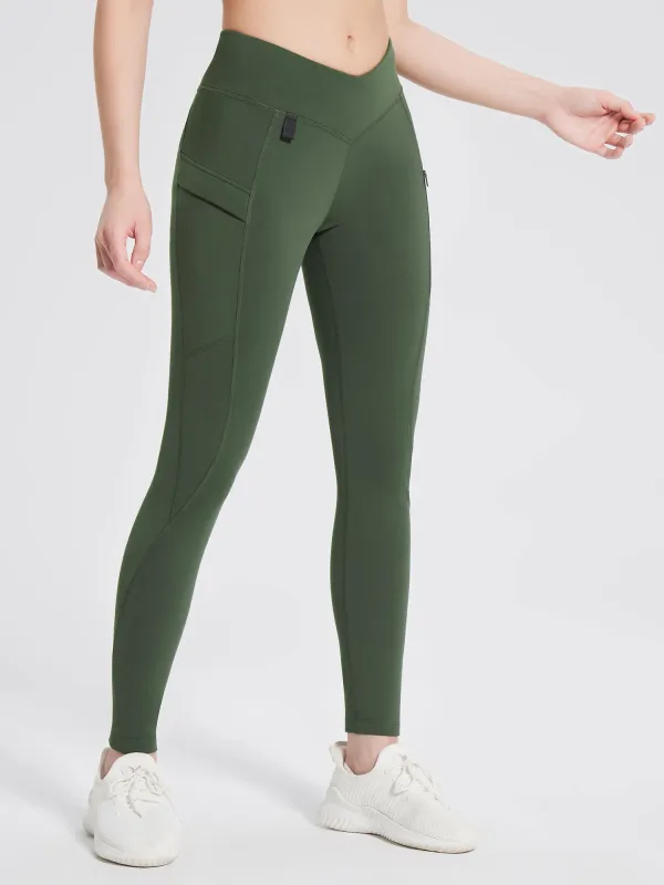 Fleece-Lined Multi-Pocket Hiking Leggings sold by Baleaf