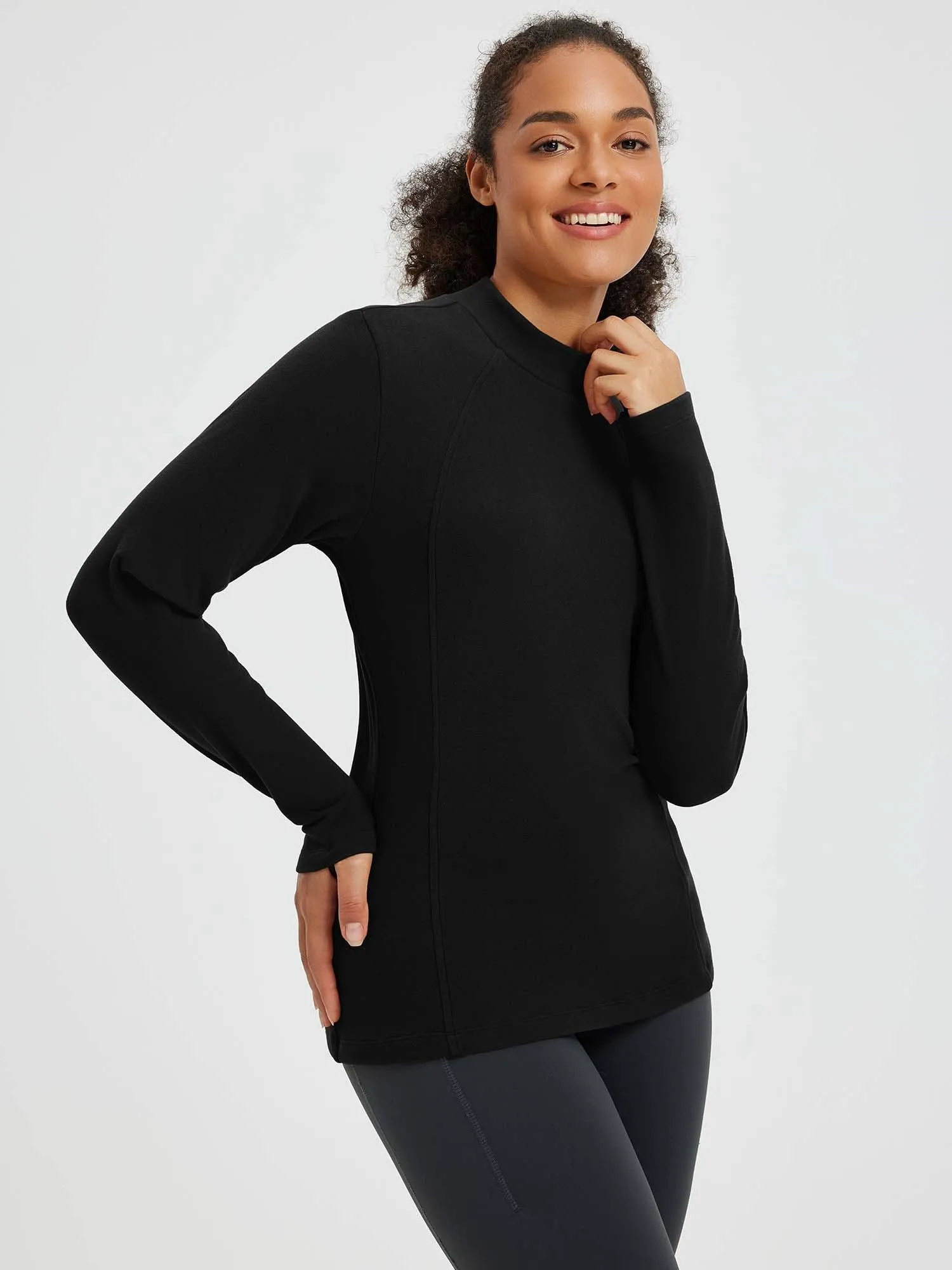 Running Half-Turtleneck Fleece Long-Sleeve T-Shirt sold by Baleaf product image thumbnail 4