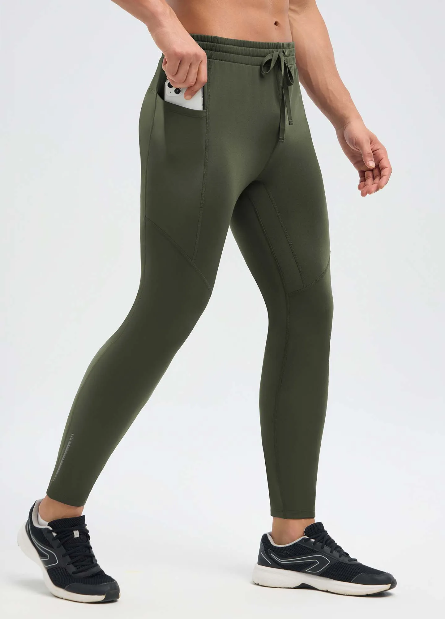 Running External Drawstring Fleece Tights sold by Baleaf product image thumbnail 3