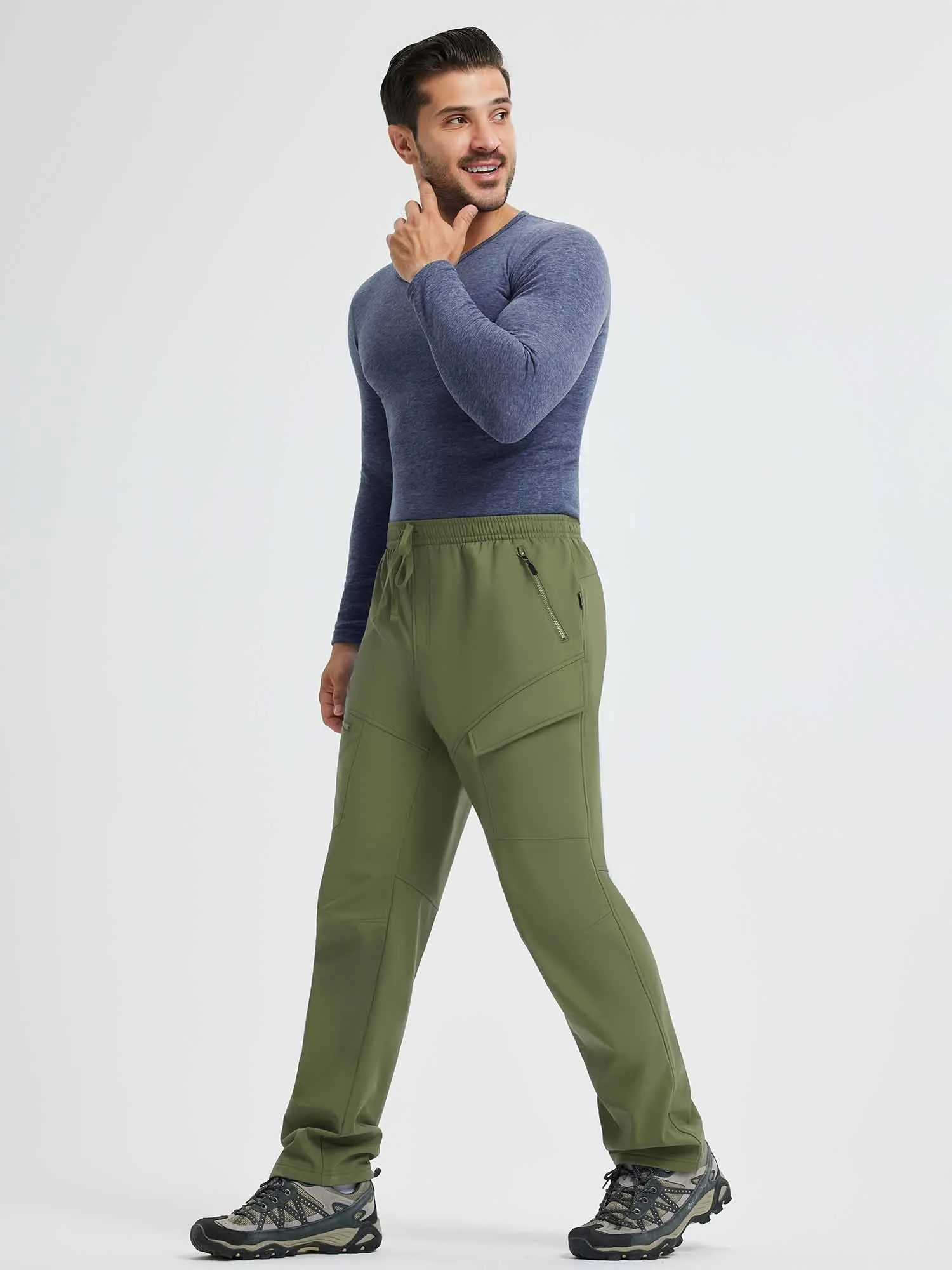 Outdoor Fleece Waterproof Multi-Pocket Straight-Leg Workwear Pants sold by Baleaf product image thumbnail 5