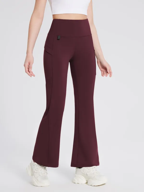 Laureate Fleece-Lined Zip Pocket Compression Flare Pants sold by Baleaf