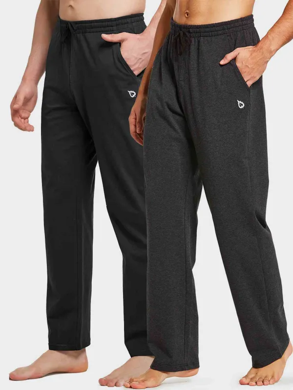 Men's Yoga Drawstring Straight Jane Pants (2-Pack) sold by Baleaf