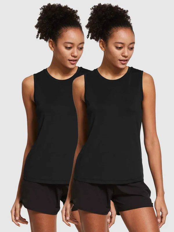 Women's Sleeveless Workout Tank Tops (2-Pack) sold by Baleaf