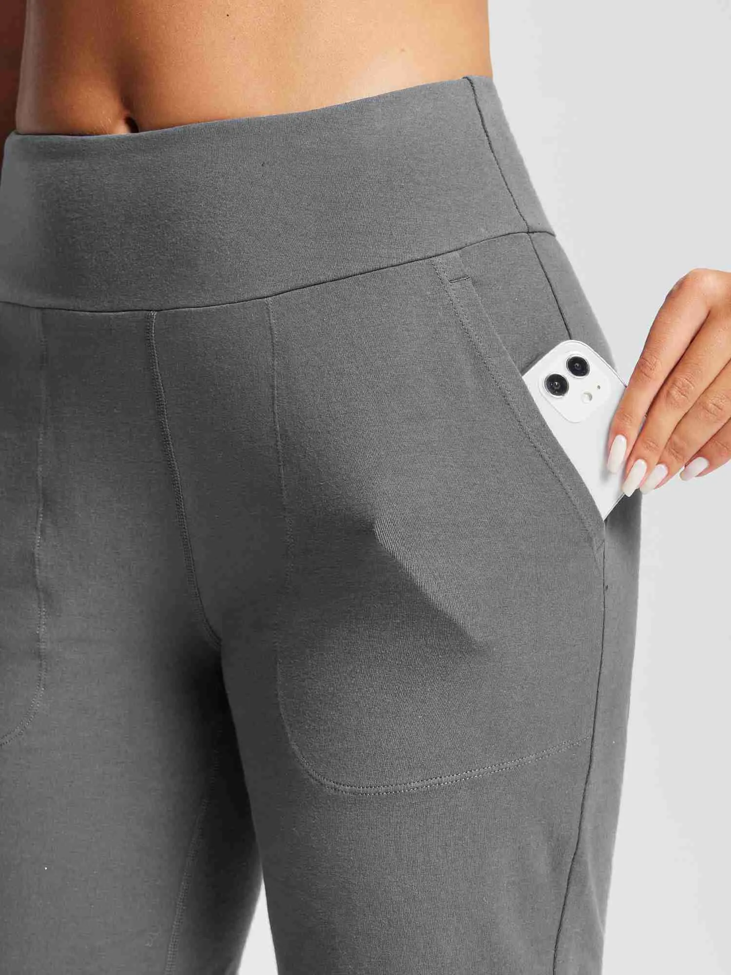 8" Yoga Knit Waistband Straight Leg Knee Shorts sold by Baleaf product image thumbnail 5