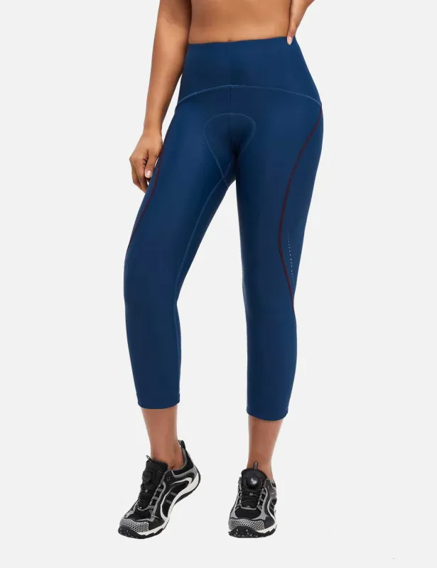 Women's UPF 50+ High-Waisted Padded Cycling Capris sold by Baleaf