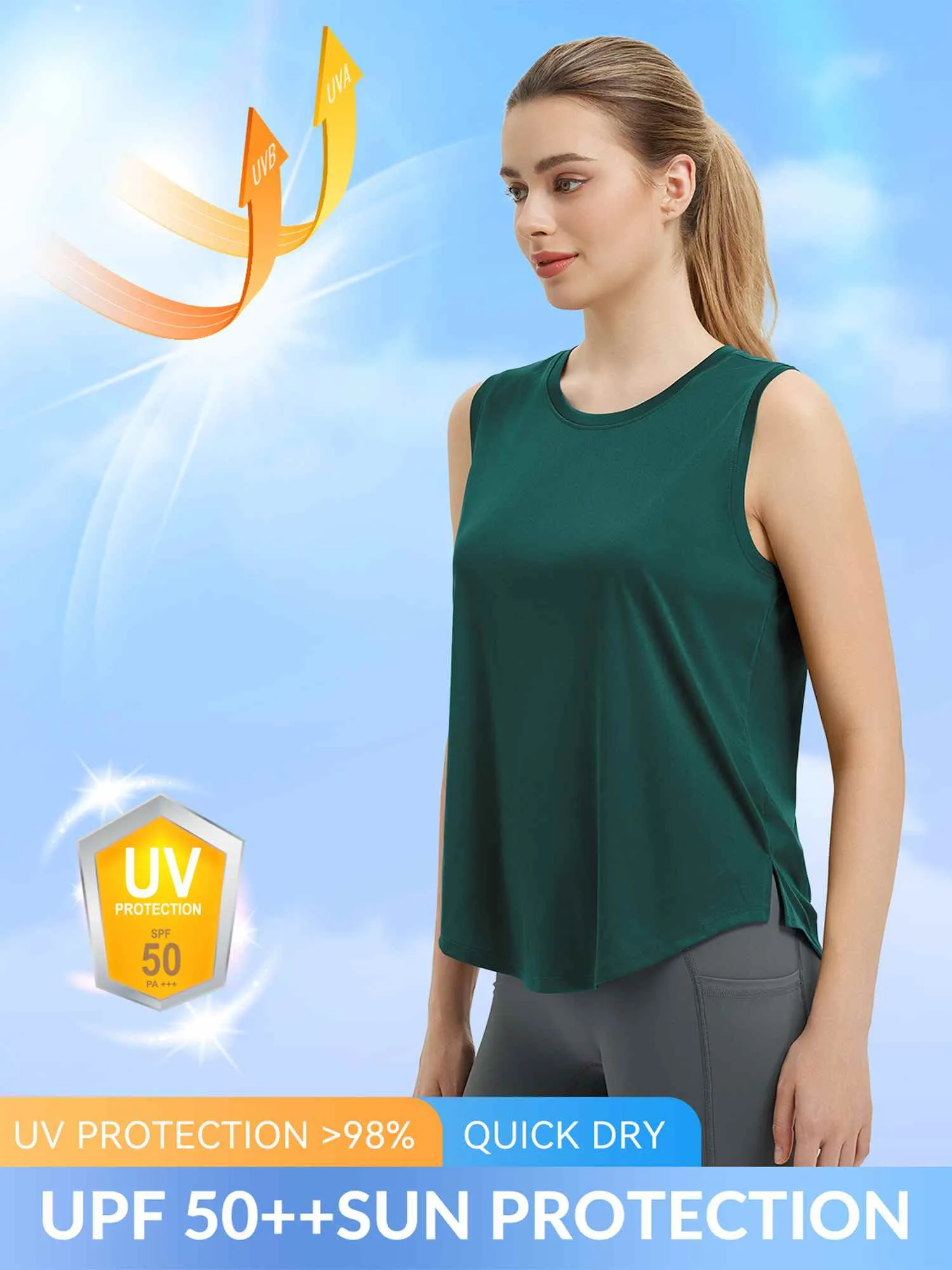 Women's Sleeveless Racerback Running Tank sold by Baleaf product image thumbnail 5