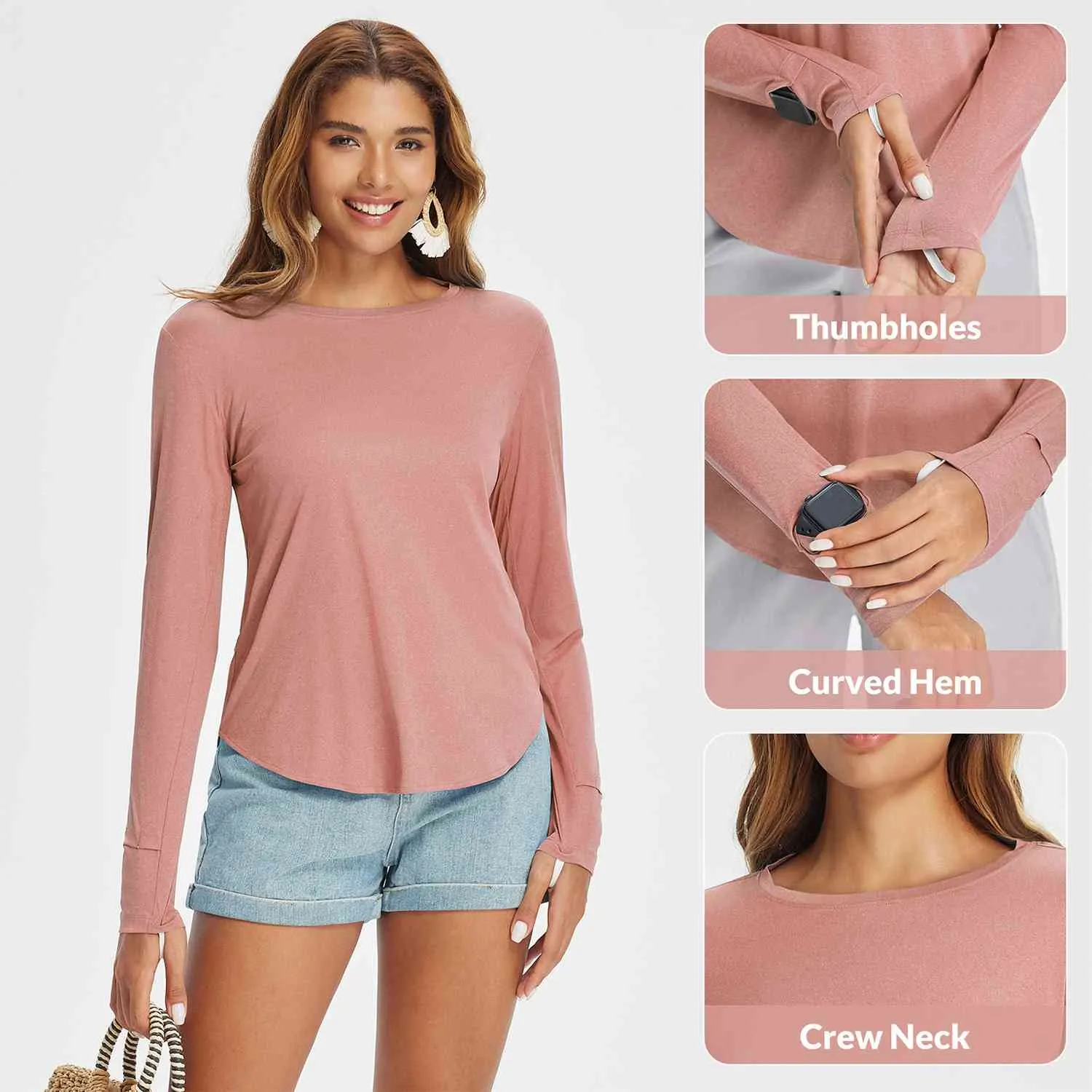 Women's Outdoor Long Sleeve Crew Neck T-Shirt sold by Baleaf product image thumbnail 5