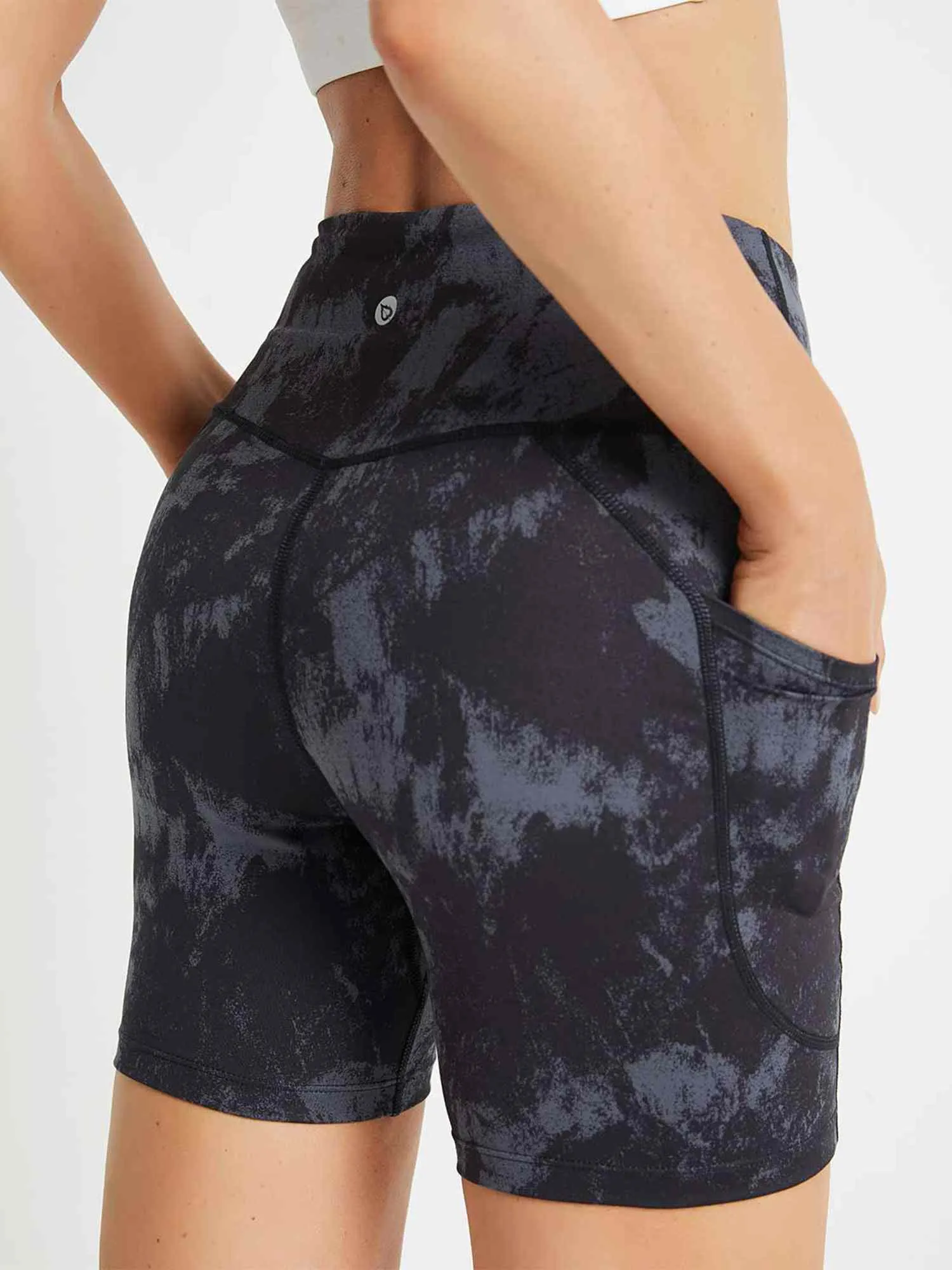 Women's High-Waisted Printed Yoga Shorts sold by Baleaf product image thumbnail 4
