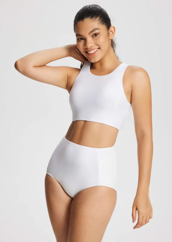 Women's Solid High-Neck Swim Bra Top sold by Baleaf