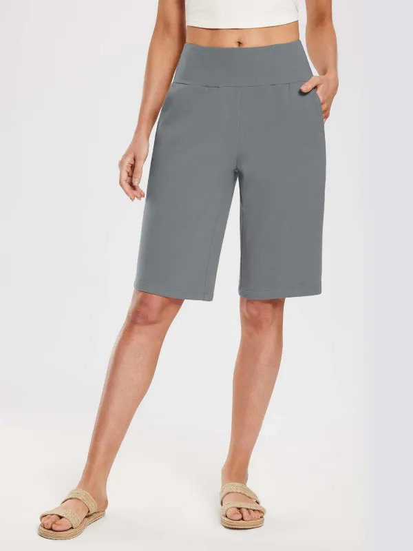 Women's 12" Cotton Bermuda Shorts made by Baleaf