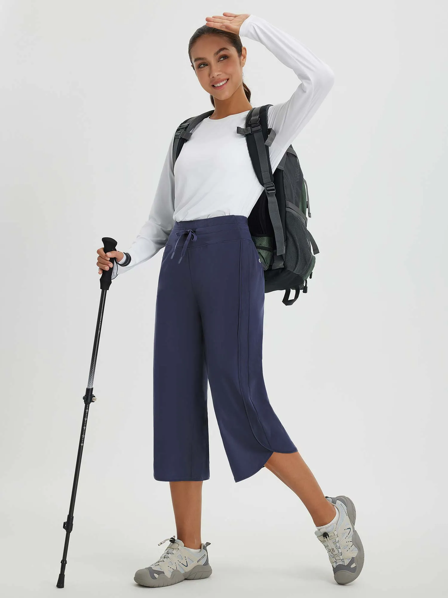 Women's 20" UPF 50+ Wide-Leg Quick-Dry Running Capris sold by Baleaf product image thumbnail 5