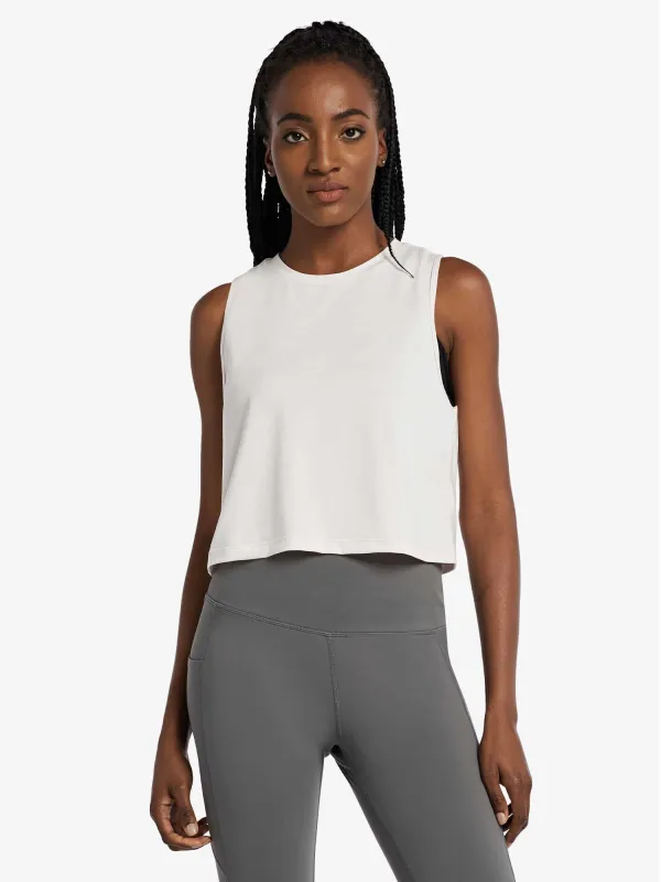 Women's Sleeveless Crop Running Tank made by Baleaf
