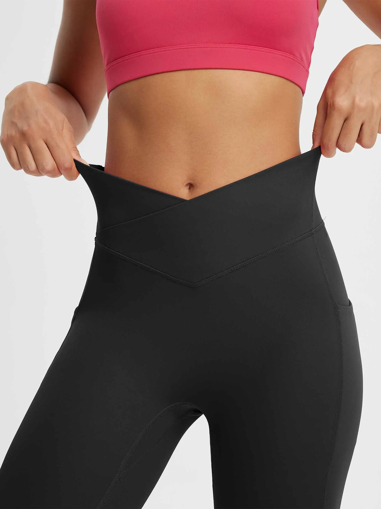 Women's 14" High-Waisted Crossover Capris sold by Baleaf product image thumbnail 2