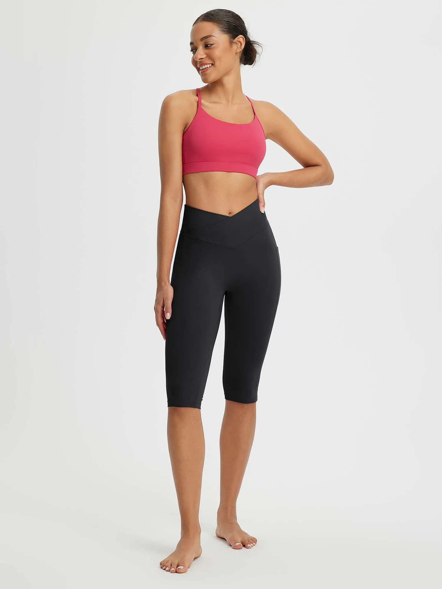 Women's 14" High-Waisted Crossover Capris sold by Baleaf product image thumbnail 4