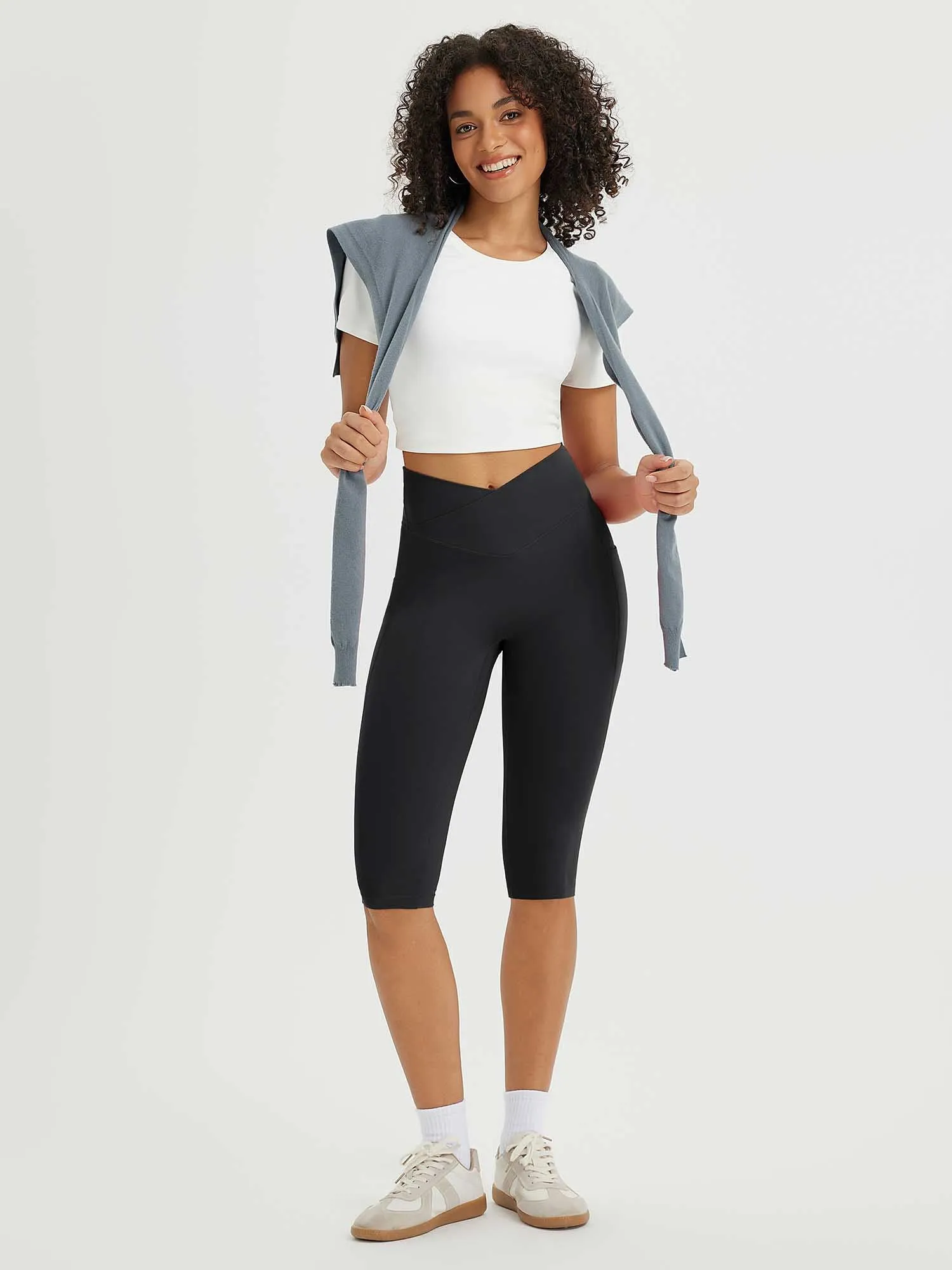 Women's 14" High-Waisted Crossover Capris sold by Baleaf product image thumbnail 3