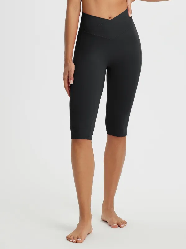 Women's 14" High-Waisted Crossover Capris sold by Baleaf