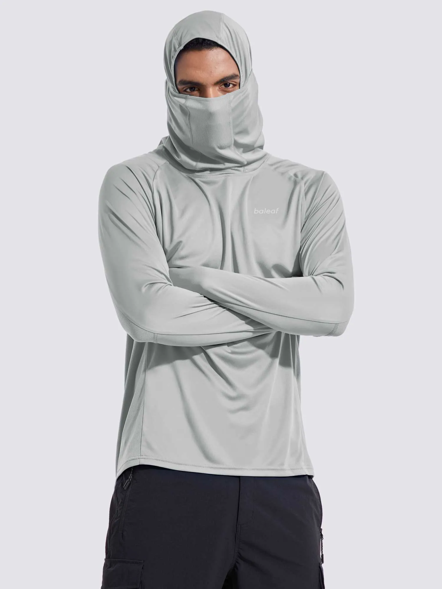 Men's UPF 50+ Sun Protection Hoodie with Built-in Mask sold by Baleaf product image thumbnail 3