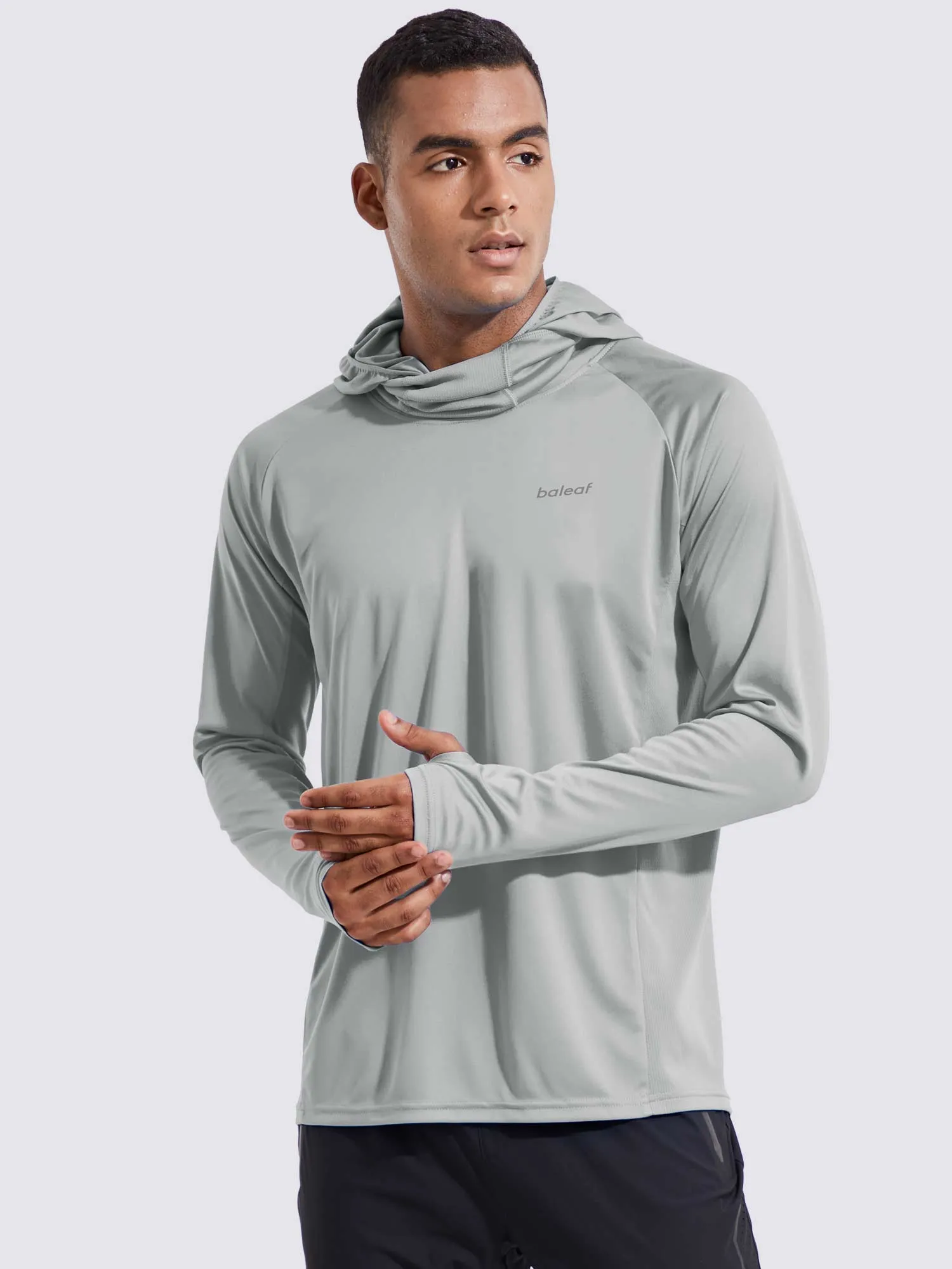 Men's UPF 50+ Sun Protection Hoodie with Built-in Mask sold by Baleaf