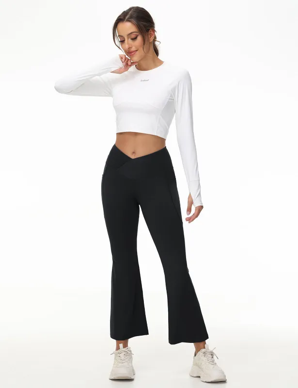Women's High-Waisted Petite Flare Yoga Pants sold by Baleaf