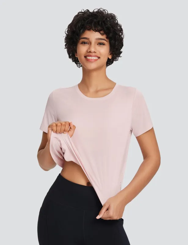 Women's Quick-Dry Split-Back Running T-Shirt sold by Baleaf