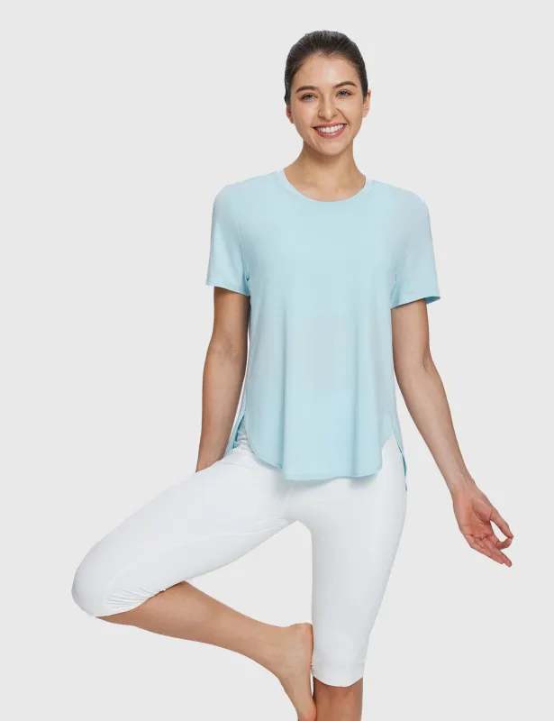 Laureate Women's Split-Hem Short-Sleeve sold by Baleaf