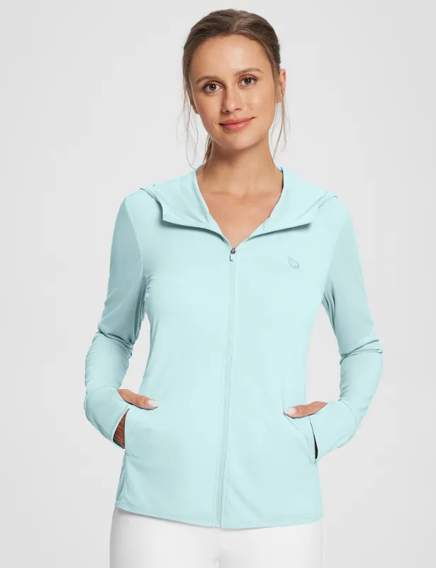 Women's UPF 50+ Lightweight Hooded Zip-Up Jacket sold by Baleaf