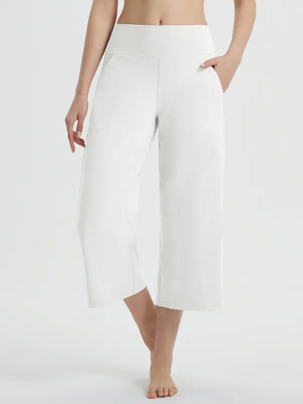 Secret Breeze High-Rise Wide-Leg Capris sold by Baleaf