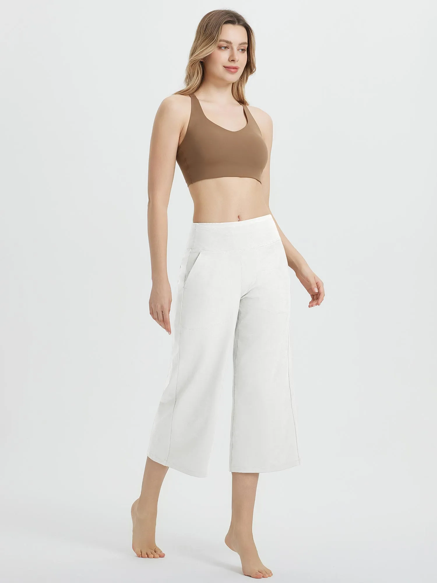 Secret Breeze High-Rise Wide-Leg Capris sold by Baleaf product image thumbnail 2