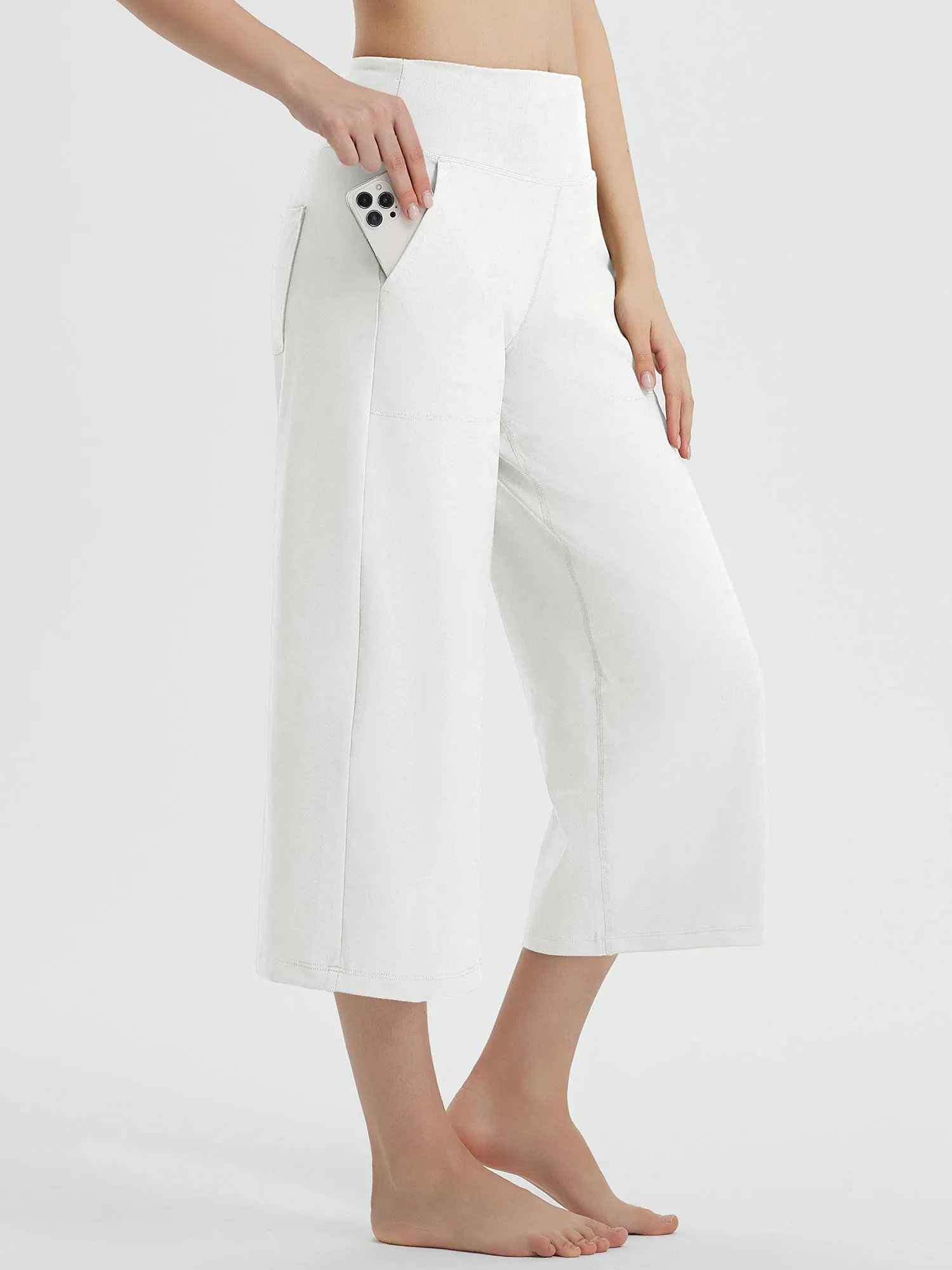 Secret Breeze High-Rise Wide-Leg Capris sold by Baleaf product image thumbnail 3