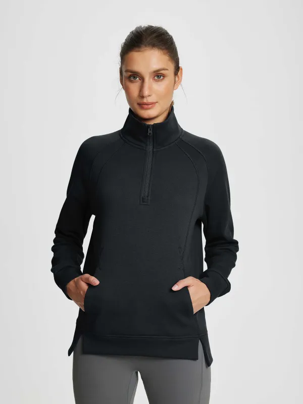 Evergreen Cozy Fleece Half-Zip Pullover made by Baleaf