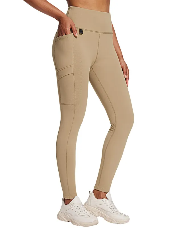 Laureate High-Rise Zipper Pockets Thermal Leggings sold by Baleaf