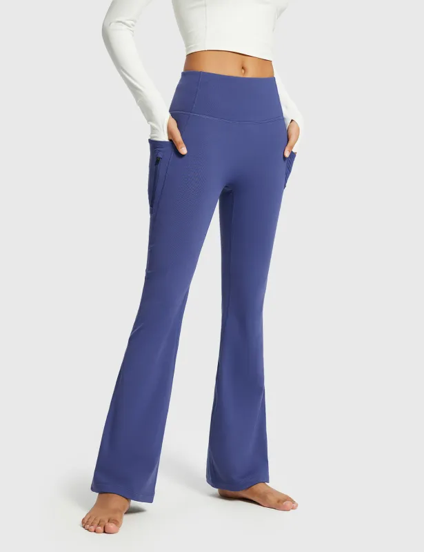 Laureate High-Rise Thermal Flared Pants sold by Baleaf