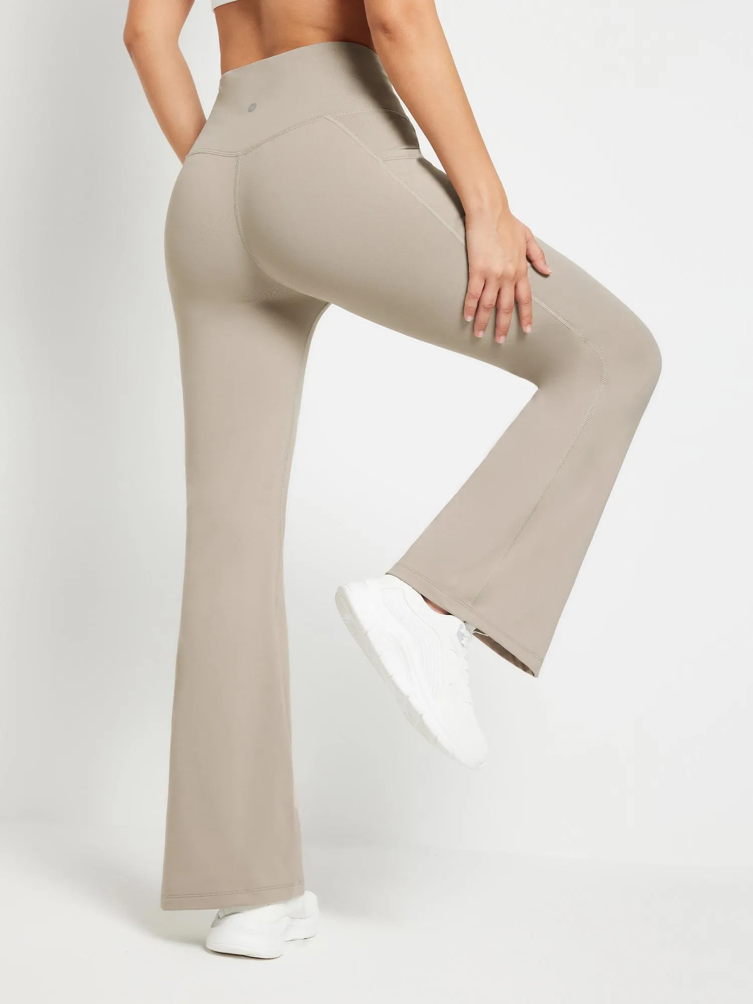 Crossover Waist Fleece Flare Pants sold by Baleaf product image thumbnail 4