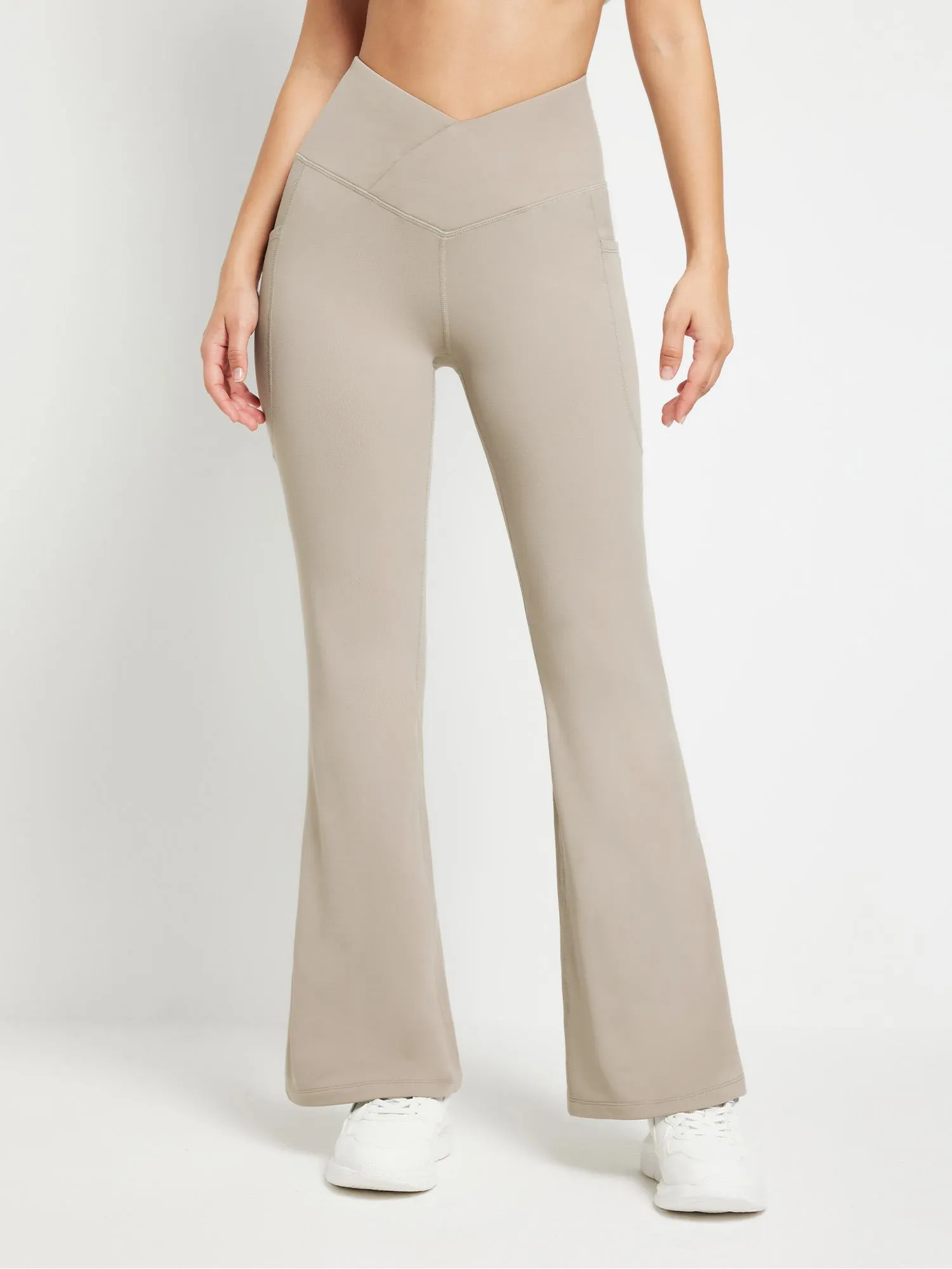 Crossover Waist Fleece Flare Pants sold by Baleaf product image thumbnail 3
