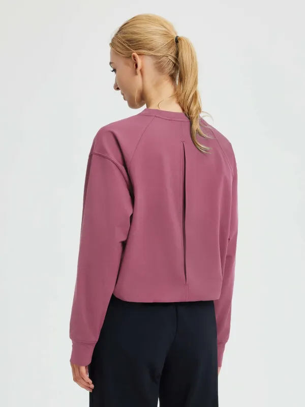 Raglan Fleece Long-Sleeve Running Top sold by Baleaf