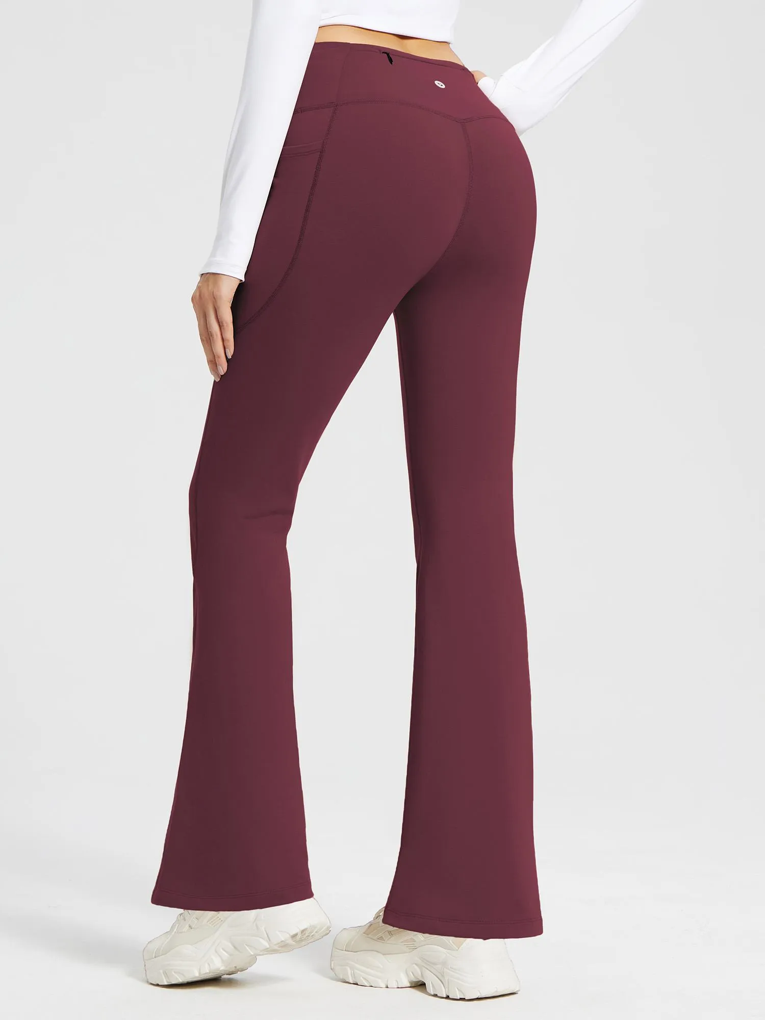 High-Waist Fleece-Lined Drawstring Flare Pants sold by Baleaf product image thumbnail 5