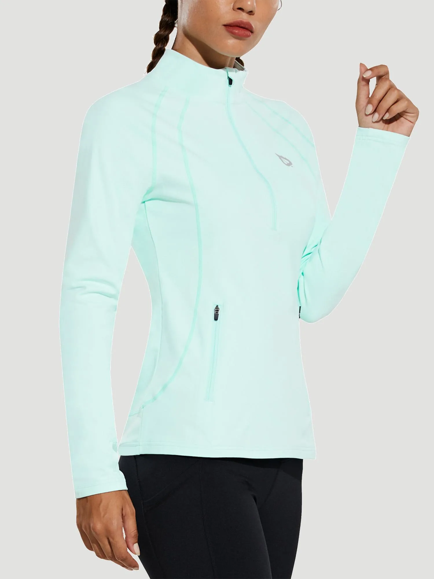 Women's Brushed Half-Zip Pullover Running Top sold by Baleaf product image thumbnail 4