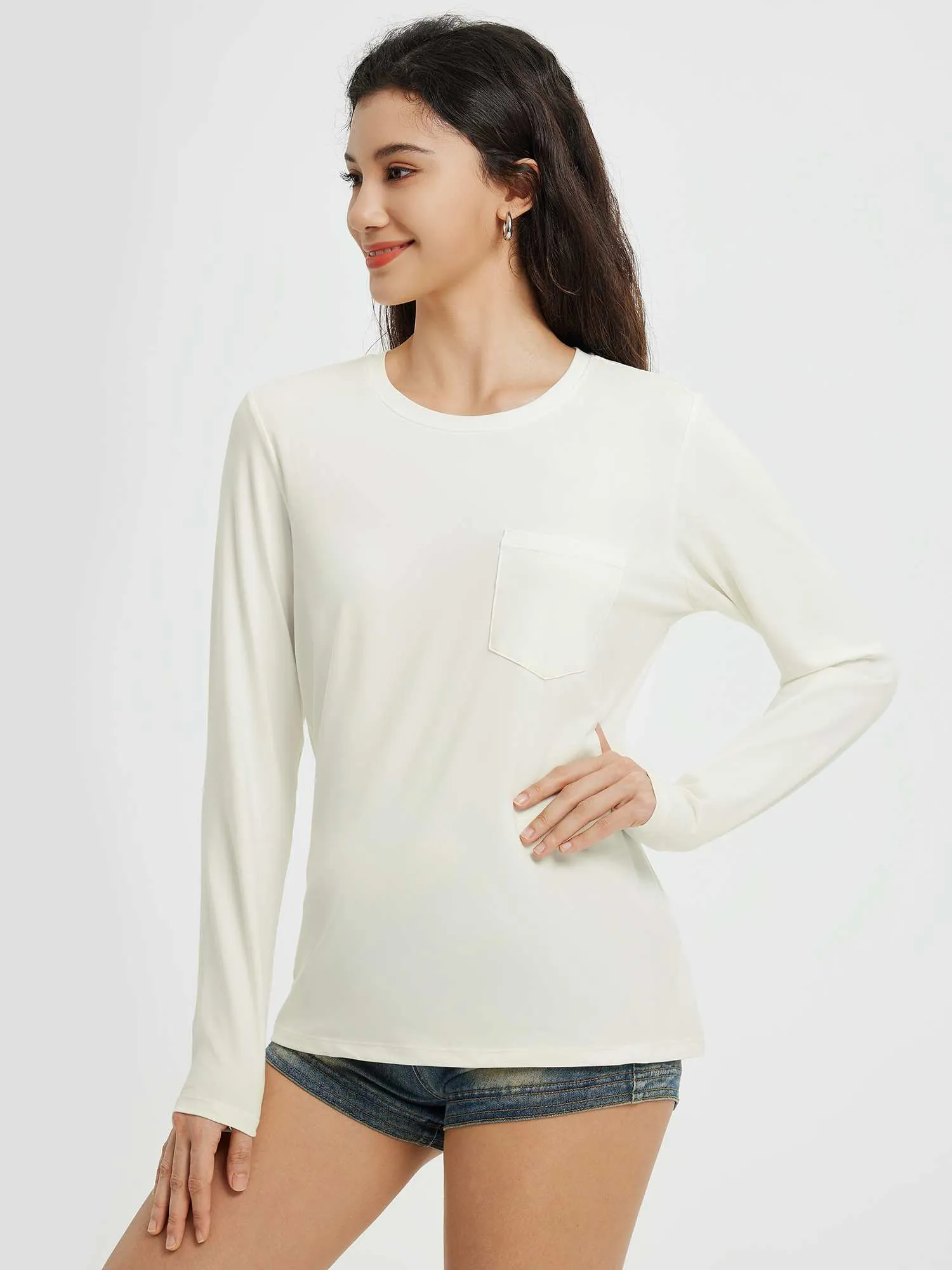 Running Crewneck Pocket Long-Sleeve Top sold by Baleaf product image thumbnail 3