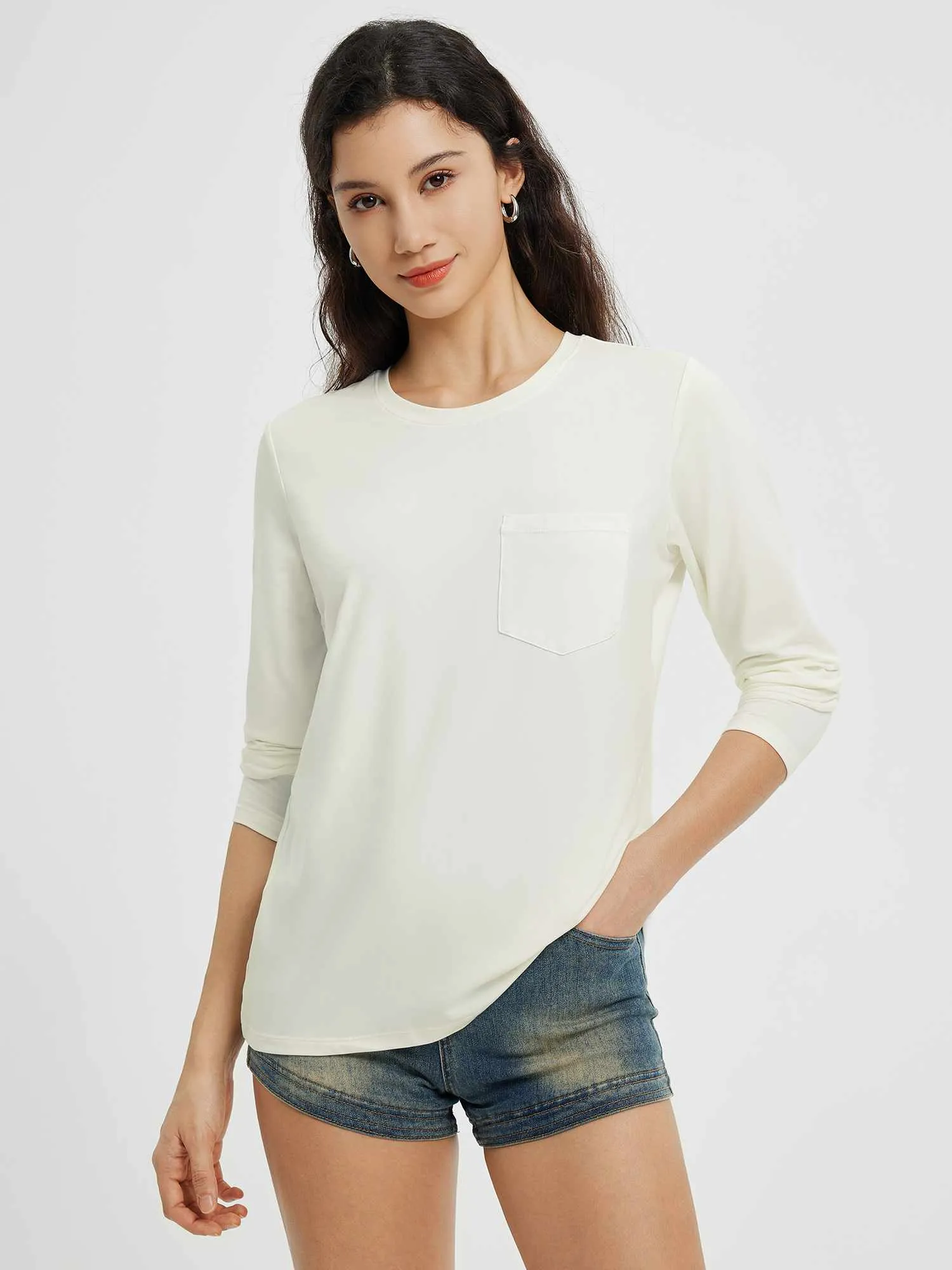 Running Crewneck Pocket Long-Sleeve Top sold by Baleaf product image thumbnail 4